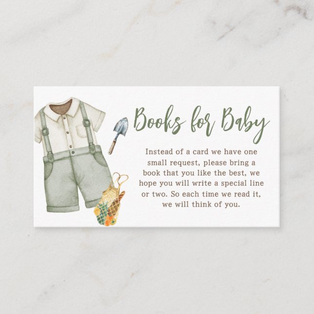 Farmers Locally Grown Baby Shower Books for Baby Enclosure Card (Front)