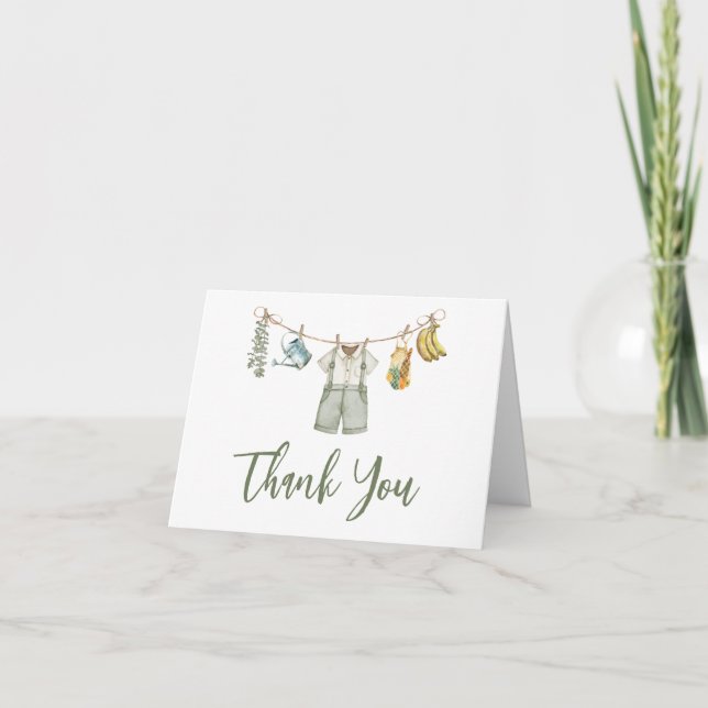 Farmers Locally Grown Baby Shower Thank You Card (Front)