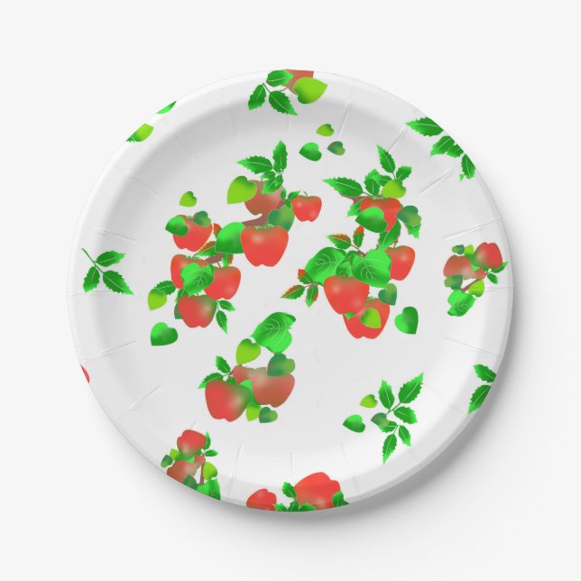 Farmer's Market Apple Picking Paper Plate (Front)