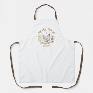 Farmers Market Apron Watercolor Grey Hen Meadow