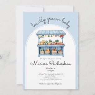 Farmers Market Baby Boy Shower Invitation