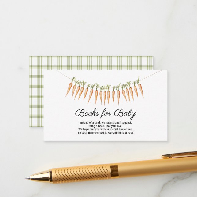 Farmers Market Baby Locally Grown Baby Shower  Enclosure Card (Front/Back In Situ)