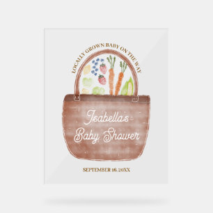 Farmer's Market Baby Shower Acrylic Sign