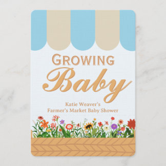 Farmers Market Baby Shower - Blue Invitation