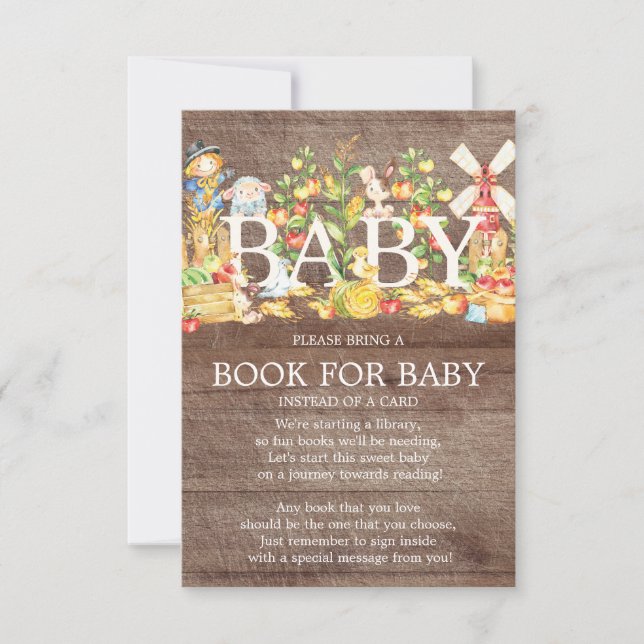 Farmers Market Baby Shower Book for Baby Invitation (Front)