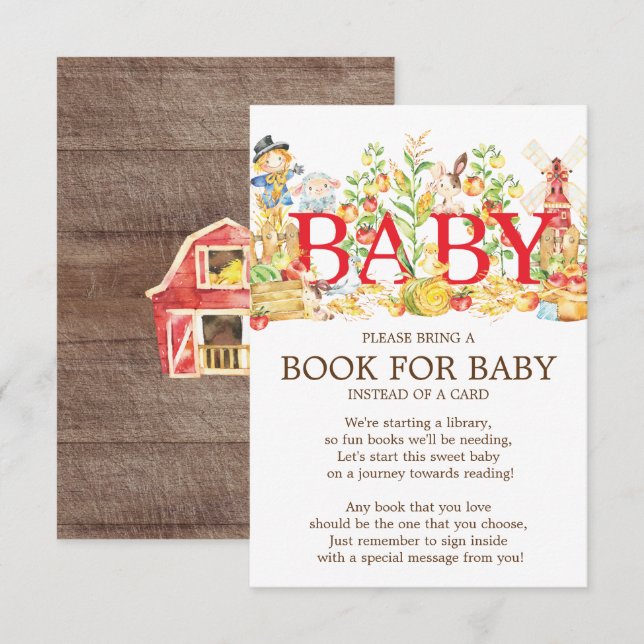 Farmers Market Baby Shower Book for Baby Invitation (Front/Back)
