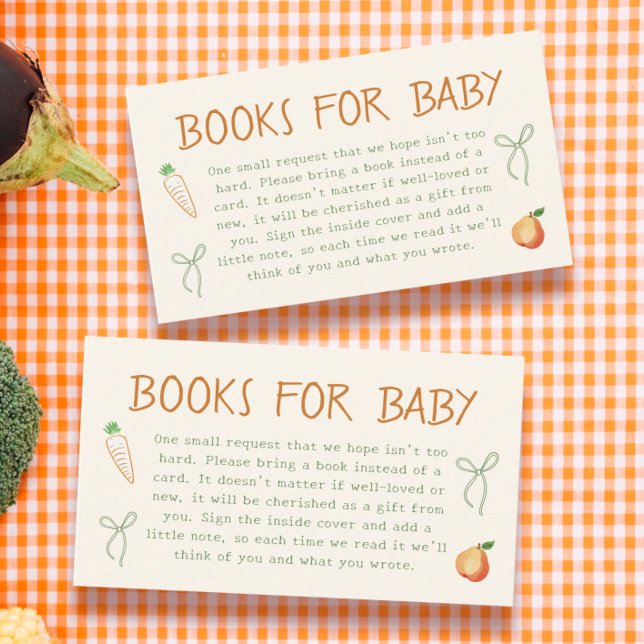 Farmers Market Baby Shower Books for baby  Enclosure Card (Creator Uploaded)
