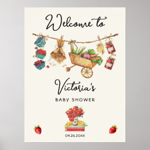 Farmers Market Baby Shower Clothesline Poster