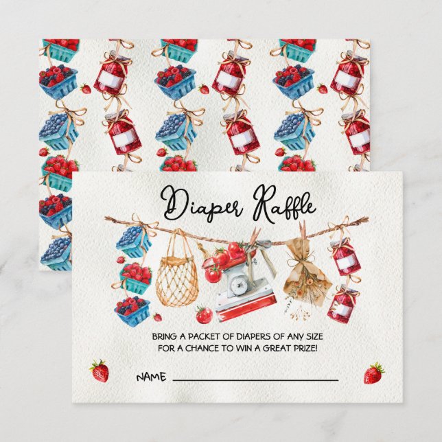 Farmers Market Baby Shower Diaper Raffle card (Front/Back)