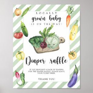 farmers market baby shower - diaper raffle poster