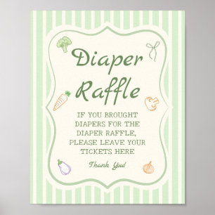 Farmers Market Baby Shower Diaper Raffle Poster