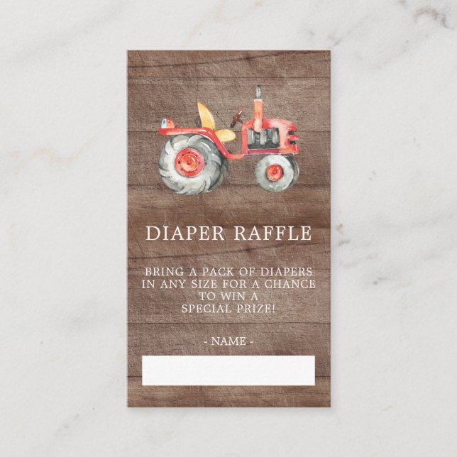Farmers Market Baby Shower Diaper Raffle Ticket Enclosure Card (Front)