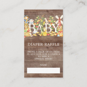 Farmers Market Baby Shower Diaper Raffle Ticket Enclosure Card