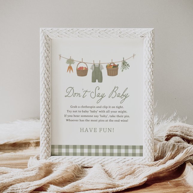 Farmers Market Baby Shower Don't Say Baby Sign (Creator Uploaded)