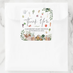 Farmer's Market   Baby Shower Favour Square Sticker