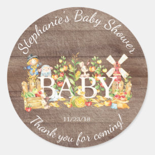 Farmers Market Baby Shower Favour Sticker