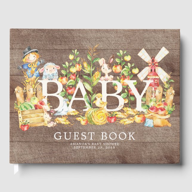 Farmers Market Baby Shower Guest Book (Front)