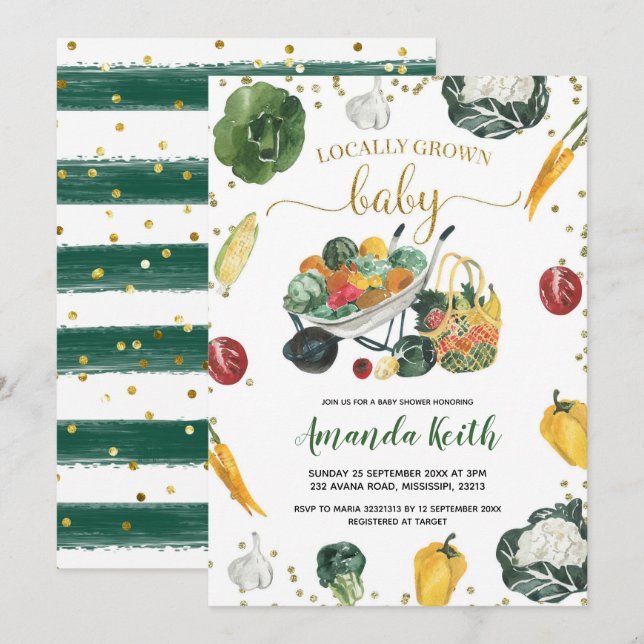Farmers Market Baby Shower Invitation (Front/Back)