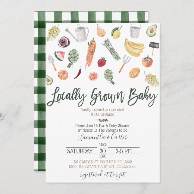 Farmers Market Baby Shower Invitation (Front/Back)