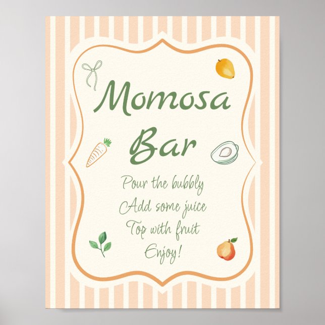 Farmers Market Baby Shower Momosa Bar Poster (Front)