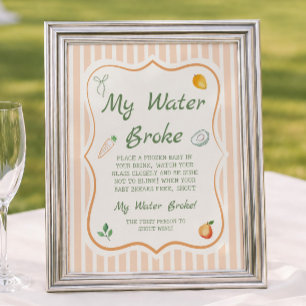 Farmers Market Baby Shower My Water Broke Poster