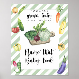farmers market baby shower - name that baby food poster