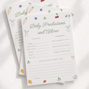 Farmers Market Baby Shower Predictions Game Card