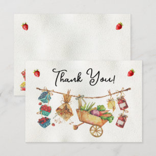 Farmers Market Baby Shower Thank You note Invitation
