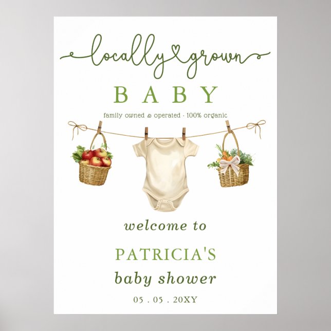 Farmers Market Baby Shower Welcome Sign (Front)
