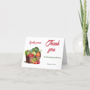Farmer's Market Basket Locally Grown Baby Shower Thank You Card