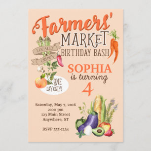 Farmers Market Birthday Invitation