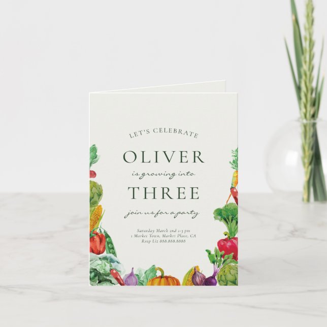 Farmers Market Birthday Invitation Local  (Front)