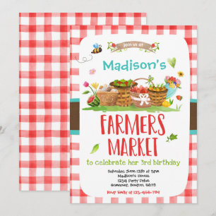 Farmers Market Birthday Locally Grown Girl Farm  I Invitation