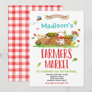 Farmers Market Birthday Locally Grown Girl Farm  Invitation