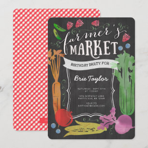 Farmers Market Birthday Party Invitation