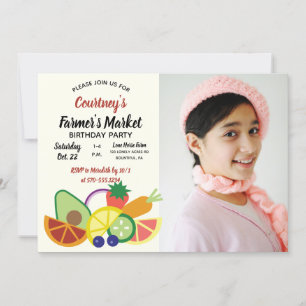 Farmer's Market Birthday Party Photo Invitation