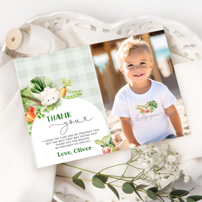 Farmers market birthday photo thank you card (Creator Uploaded)