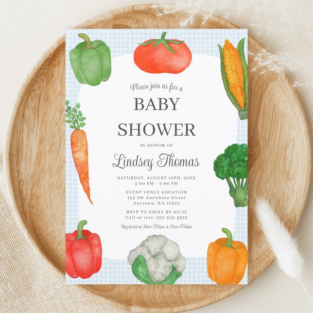 Farmers Market Blue Baby Shower Invitation (Creator Uploaded)
