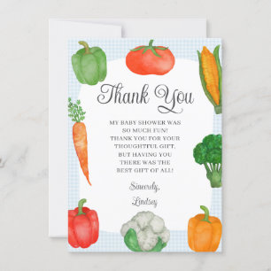Farmers Market Blue Baby Shower Thank You Card