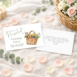 Farmers Market Bridal Shower Green Thank You Card