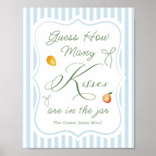 Farmers Market Bridal Shower Guess How Many Kisses Poster