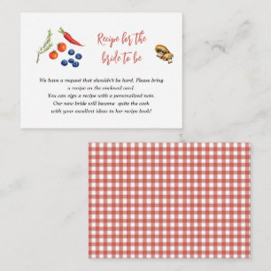 Farmers Market Bridal Shower Recipe request  Enclosure Card