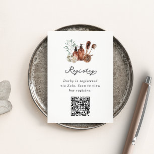 Farmers Market Bridal Shower Registry QR Code Enclosure Card