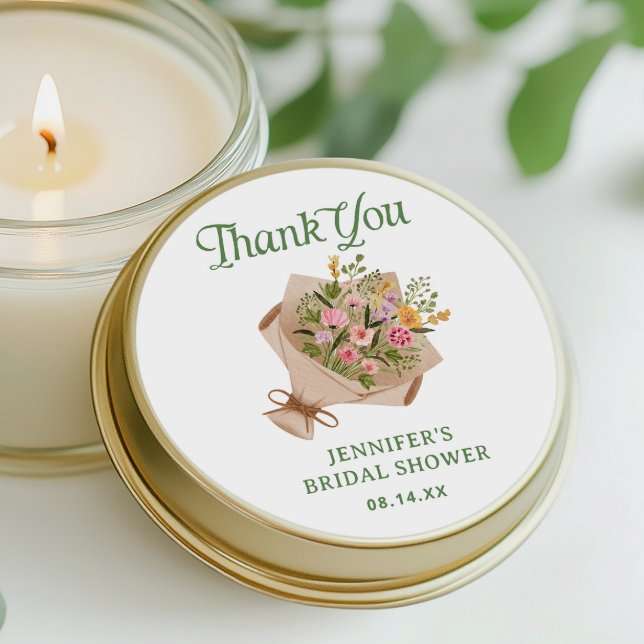 Farmer's Market Bridal Shower Thank You Classic Round Sticker (Creator Uploaded)