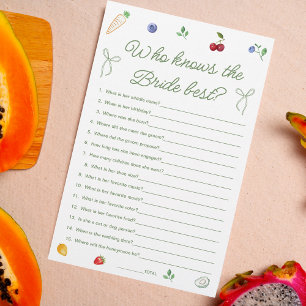 Farmers Market Bridal Shower Who Knows Bride Best