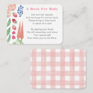 Farmers Market Bring A Book Baby Shower For Girl Enclosure Card