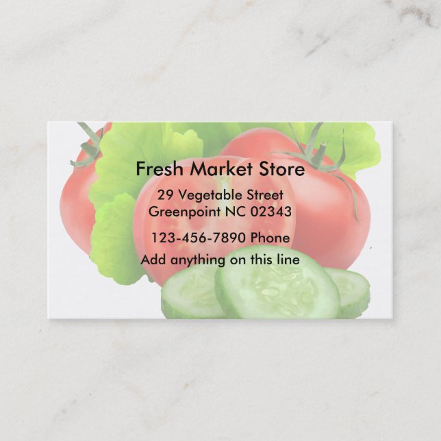 Farmers Market Business Card (Front)