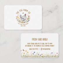 Farmers Market Card Watercolor Grey Hen