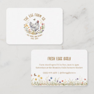 Farmers Market Card Watercolor Grey Hen