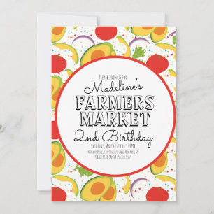 Farmers Market Carrots Vegetables Pattern Invitation